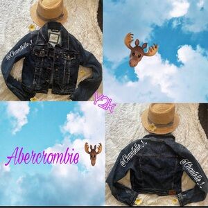 Y2K Abercrombie Denim jacket unisex with factory fray
